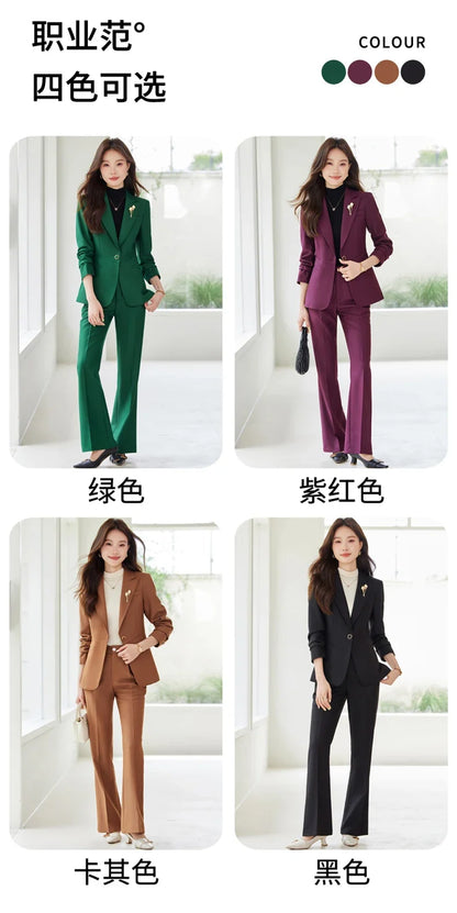 Professional women's exquisite two-piece trousers + suit jacket, elegant fashionable, new style for autumn winter 2025