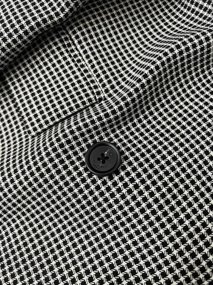 2026 Spring Autumn French Style Plaid Double Breasted Blazer Men Elegant Check Suit Jacket Fashion Outerwear