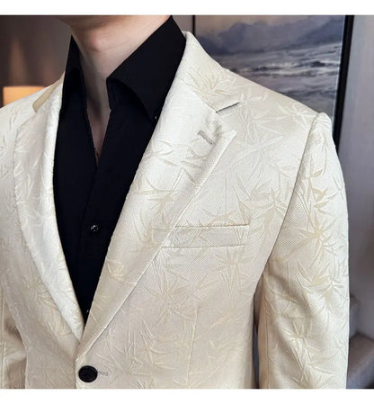 British Style Velvet Men Blazers Autumn Winter Slim Fit Casual Business Suit Jackets Wedding Groom Banquet Formal Coats