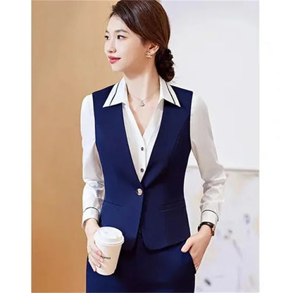 2025 New Woman Classic Long Vest Female Elegant Suit Vest Sleeveless Jackets Outerwear Office Ladies Slim Waistcoat Vest Tops