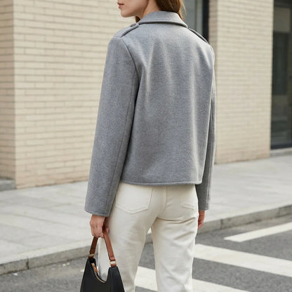 Spring Autumn 2026 Bomber Jacket Women Soft Solid O-neck Zipper Dual Pockets Short Coat Women Clothing Female Multi Colors 63993