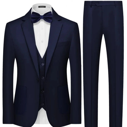 Emerald Green Slim Fit Men 3 Piece Suit Set, Premium Fashion Formal Wedding Party Outfit with Jacket Vest Pants