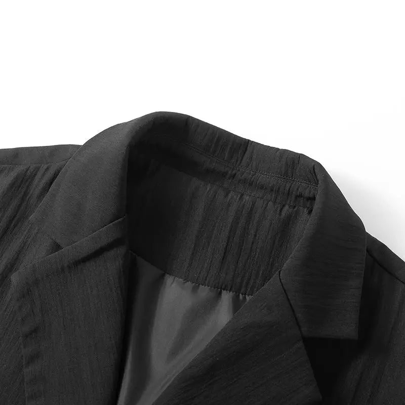 Men's Double Breasted Smart Casual Blazer – Black & Coffee | Spring Autumn Jacket