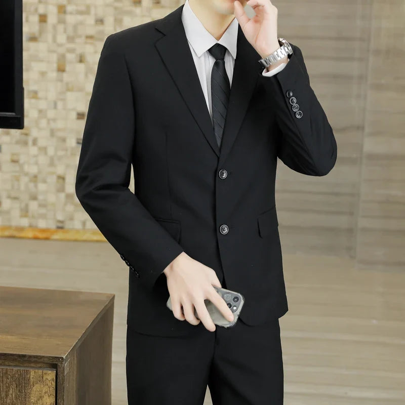Men's Two-Piece Suit Blazer and Trousers for Wedding Business and Smart Casual Occasions