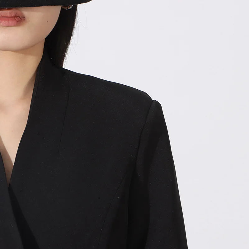 Spring Autumn New Women Blazer V-neck Single Breasted Beaded Flower High-End Slim Fit Elegant Fashion Tide Ins Coat HK16437