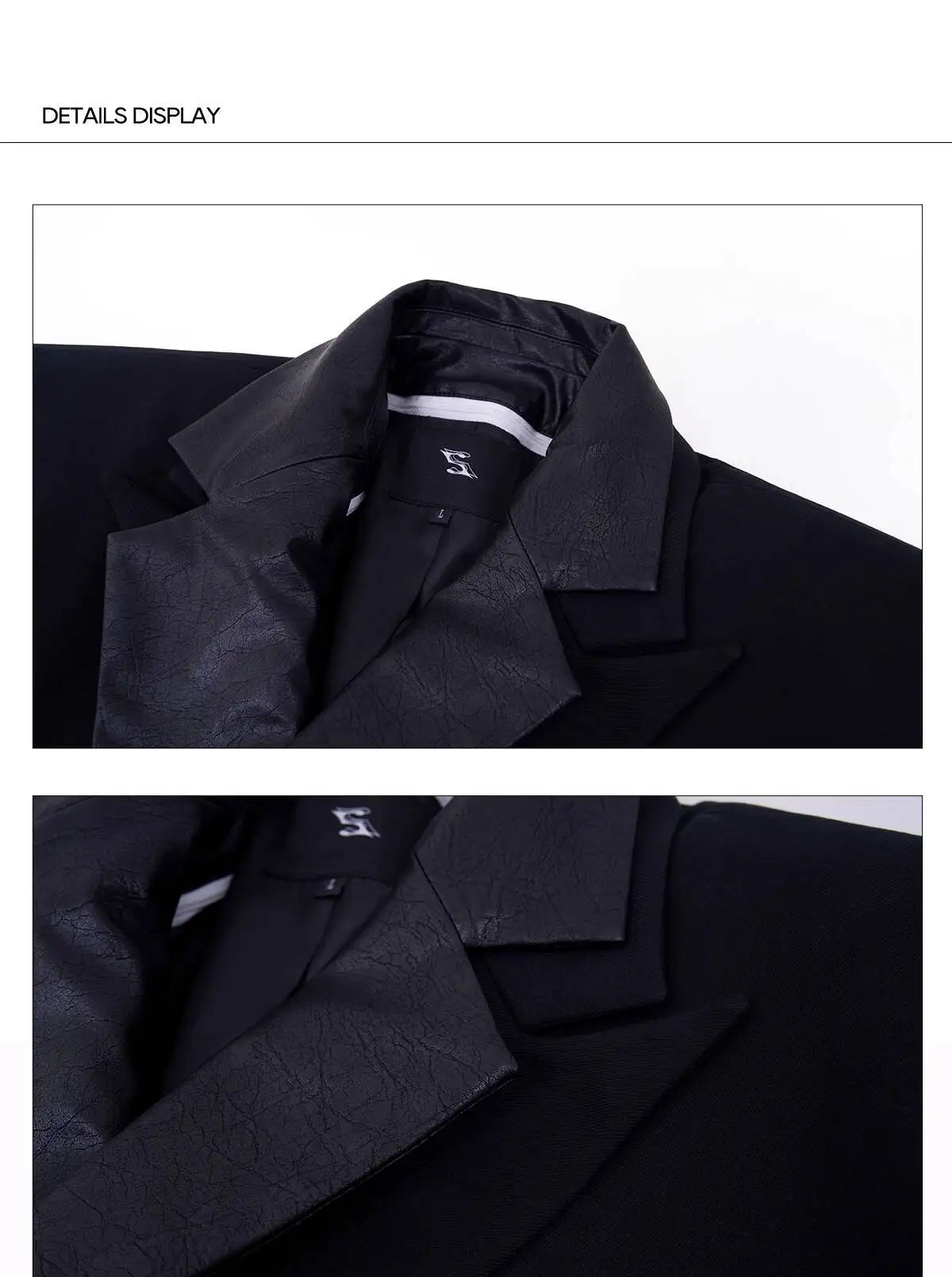 Luxury Social Clothes Men's Fashion Detachable Leather Neck Design Blazer Coat Men's 2025 Double Breasted Jacket JY4350