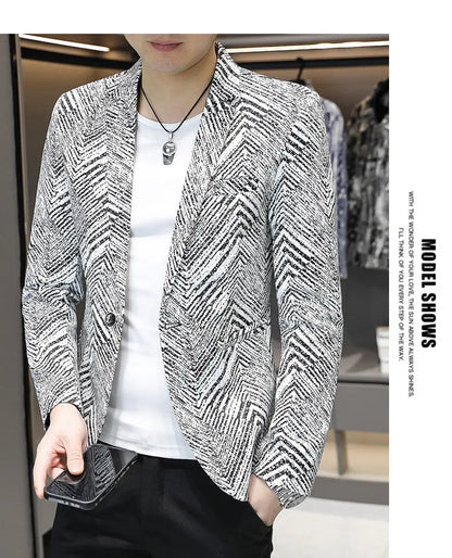 Blazer Men's Fashion Outdoor Travel Gentleman Wedding Slimming Business Versatile Trendy Casual Korean-style Formal Wear Blazer