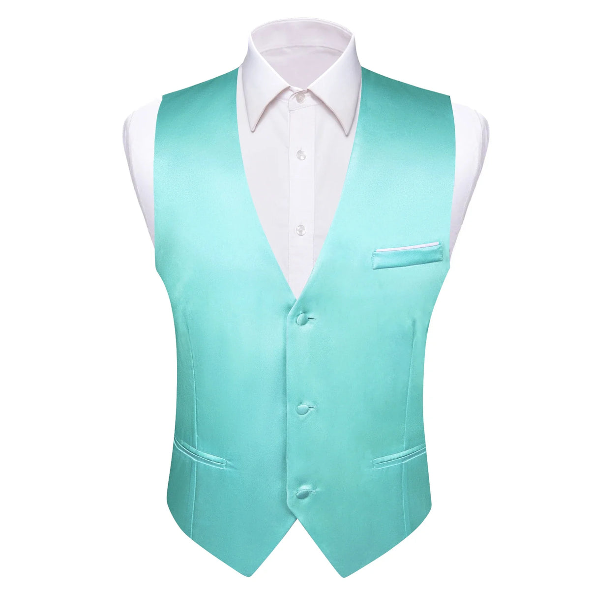 Men's Satin Vest Slim Fit Single-Breasted Waistcoat for Weddings and Formal Occasions