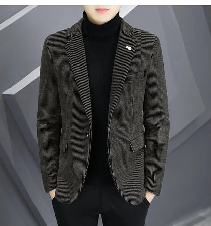 Blazer Autumn and Winter Men Fashionable Outdoor Wedding Slimming Business Casual Korean Version Golden Mink Velvet Girl Blazer