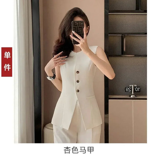 2025 New High-end Women's Spring and Summer Elegant Sleeveless Suit Vest Top