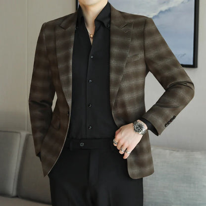 Men's Slim Fit Army Green Casual Blazer – Single Breasted Smart Casual Suit Jacket
