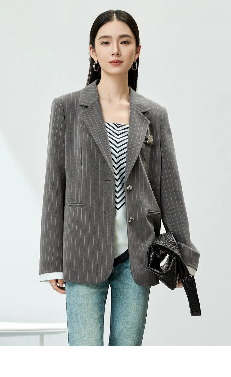 Blazer Women 2026 Spring Black Suit Jackets Office Business Workwear Casual Blazers Coat Female Outerwear Clothing