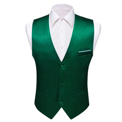 Men's Satin Vest Slim Fit Single-Breasted Waistcoat for Weddings and Formal Occasions