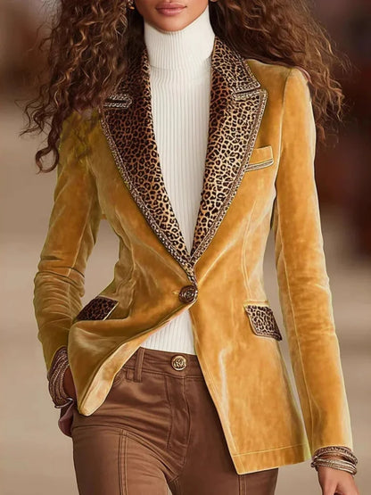 Women's Long Sleeve Velvet Jacket Pure Color Splicing Lace Independent Station Fashion Autumn Season Regular Thickness Polyes...