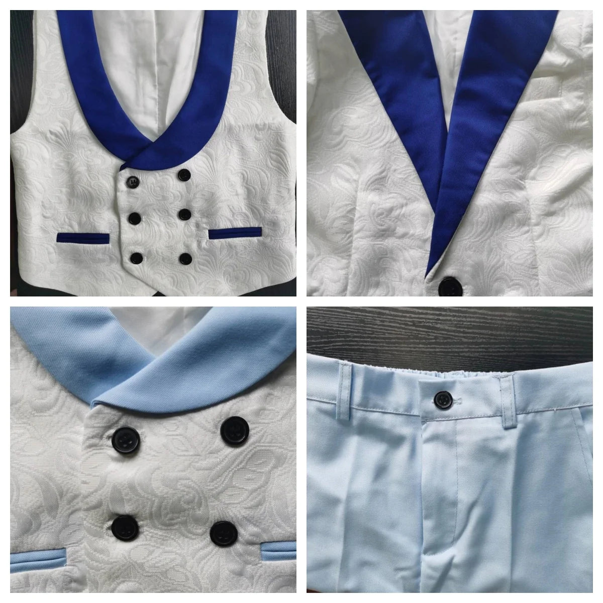 Boys 3-Piece Suit Set Jacket Vest Pants Paisley Slim Fit Kids Formal Tuxedo for Weddings