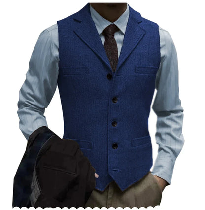 Men's Suit Vest – Single Breasted Slim Fit Waistcoat for Weddings & Smart Casual Wear