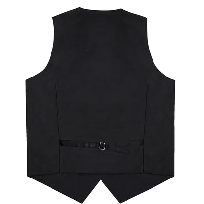 Men's Formal Vest Suit Set — Solid Color Waistcoat with Tie & Pocket Square for Weddings & Parties