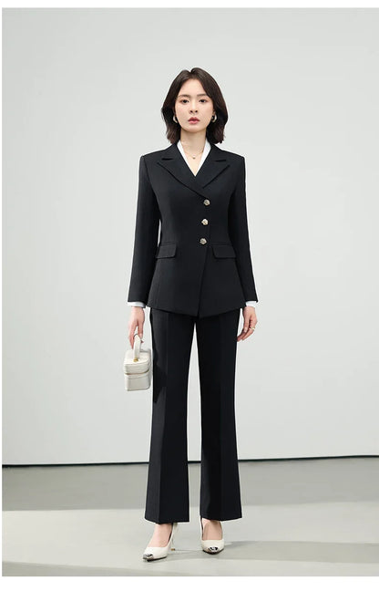 Fashionable professional women's wear, exquisite elegant two-piece suit jacket + pants, new style for autumn/winter 2025