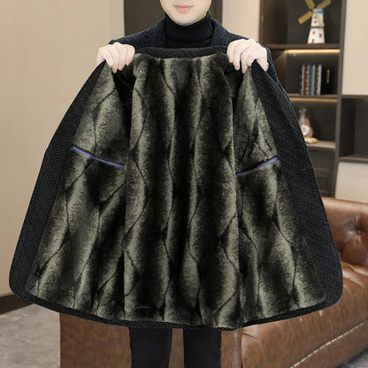 Middle-aged and young business suits, golden mink fleece casual Chenille woolen jackets for men in autumn and winter, with added