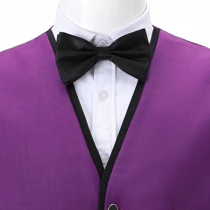 Men's Formal Vest Single Button Waistcoat for Weddings and Business