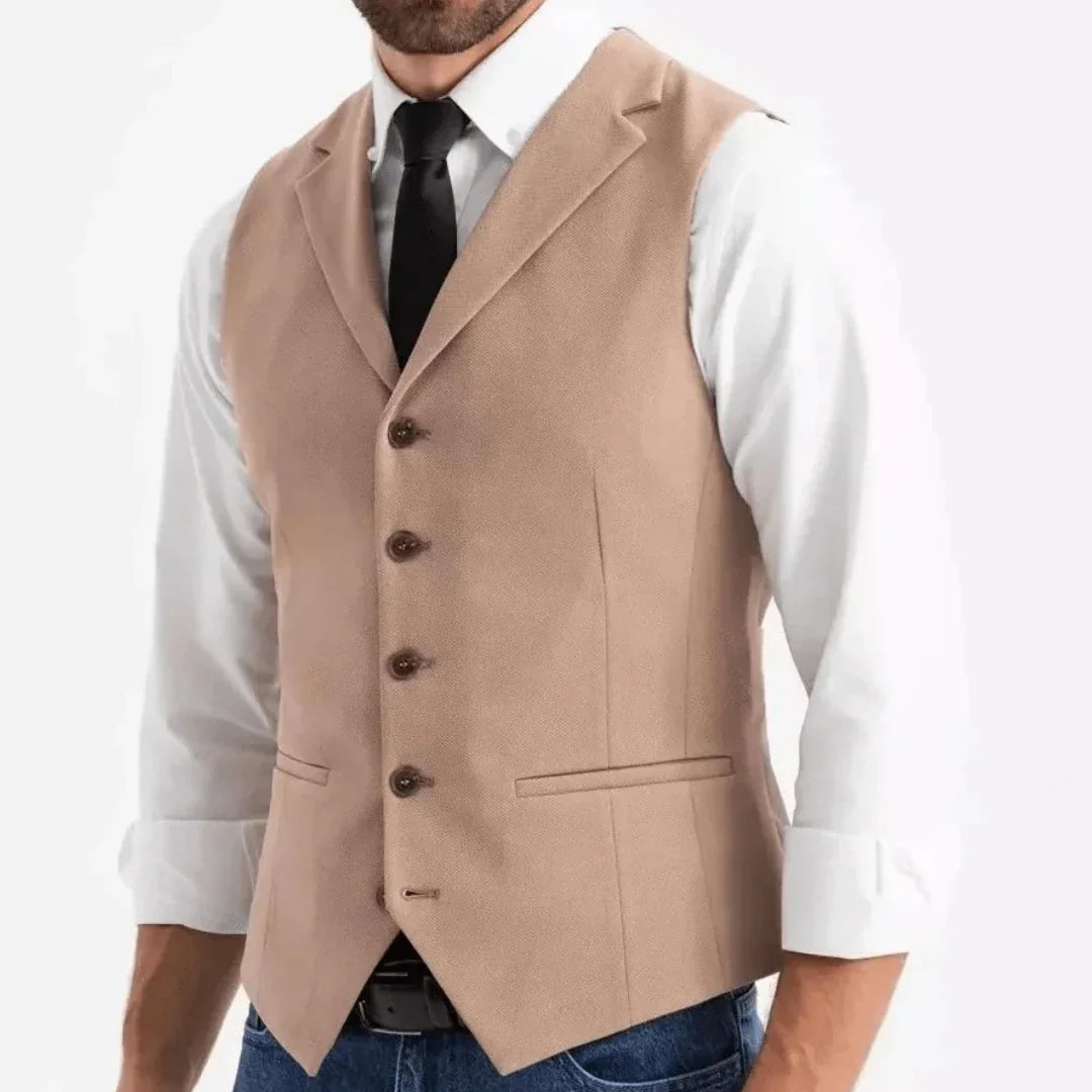 Men Formal Vest Single Breasted Suit Waistcoat for Weddings, Business & Daily Wear