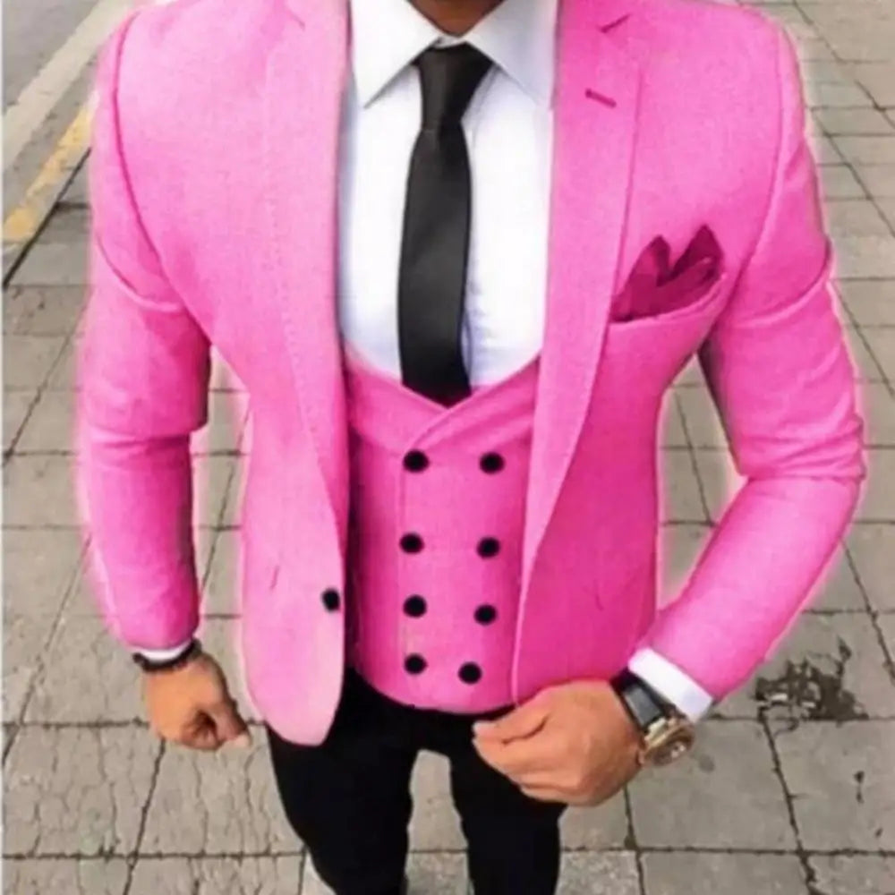Ensemble de costume 3 pièces coupe ajustée marron pour homme avec blazer, gilet et pantalon - Tenue décontractée pour mariage, bal de promo, affaires, smoking de marié