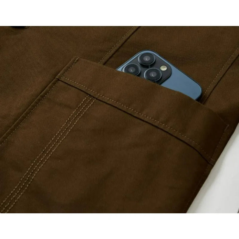 KIDWHXR Blazer Men Loose Turn Down Collar Single-breasted Male Outerwear Retro Business Casual Long Sleeve Pocket Man Suit Coat