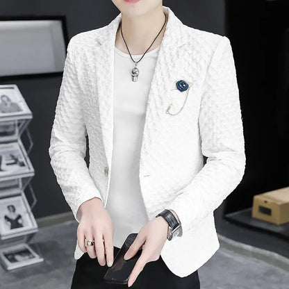 High Quality Suit Jacket Men Slim Fit Long Sleeve Casual Blazers Korean Fashion Streetwear Social Suit Jacket Men Clothing 2025