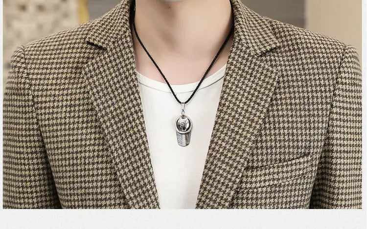 2026 Blazer Outdoor Men's Checked Fashion Business Trend Wedding Slimming Gentleman Casual Korean Travel High Formal Wear Blazer