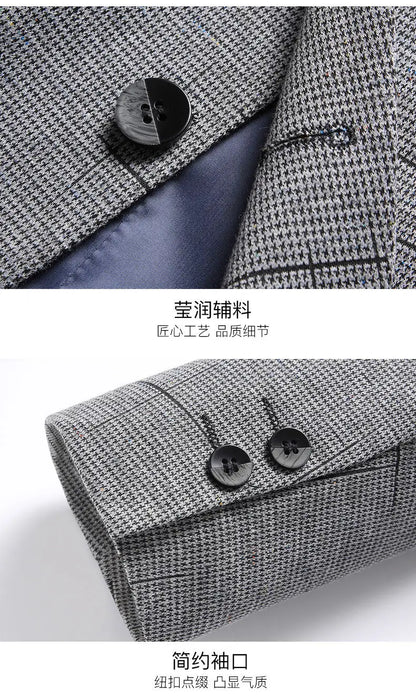 Blazer's New Men's Fashionable Business Wedding Banquet Casual Hosting Dress Showcases A High-end Middle-aged Gentleman Blazer