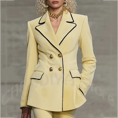 Elegant Women Pants Suit Formal Prom Party Outfits Peak Lapel Double Breasted Fashion Casual Daily Commute Wear 2 Pieces