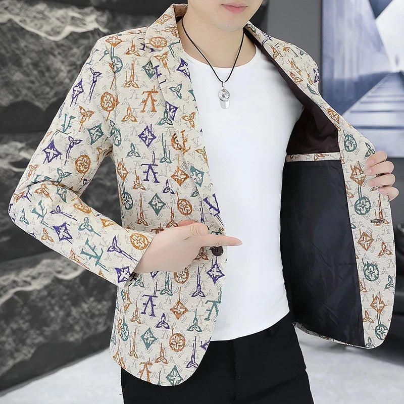 Blazer Men's fashion outdoor travel gentleman wedding Slimming Business versatile Trendy Casual Korean-style formal wear Blazer