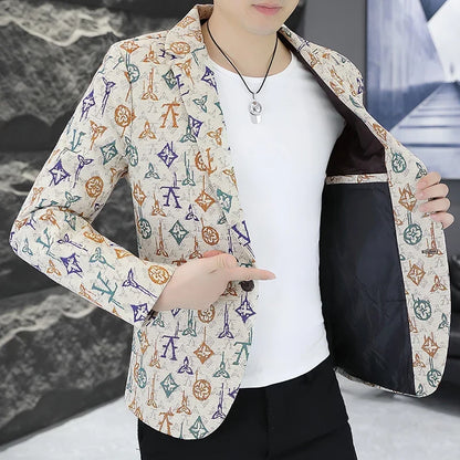 Blazer Men's fashion outdoor travel gentleman wedding Slimming Business versatile Trendy Casual Korean-style formal wear Blazer