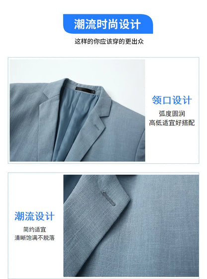 Blazer: A Fashionable Outdoor Men's Travel Gentleman's Versatile Solid-color Trend Leader for Casual and Breathable Wear. Blazer