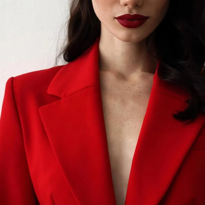 Tailor Made Women's Suit Slim Fit Notch Lapel 2 Pcs Workplace Style Blazer Female Business Work Wear (Jacket+Pant）