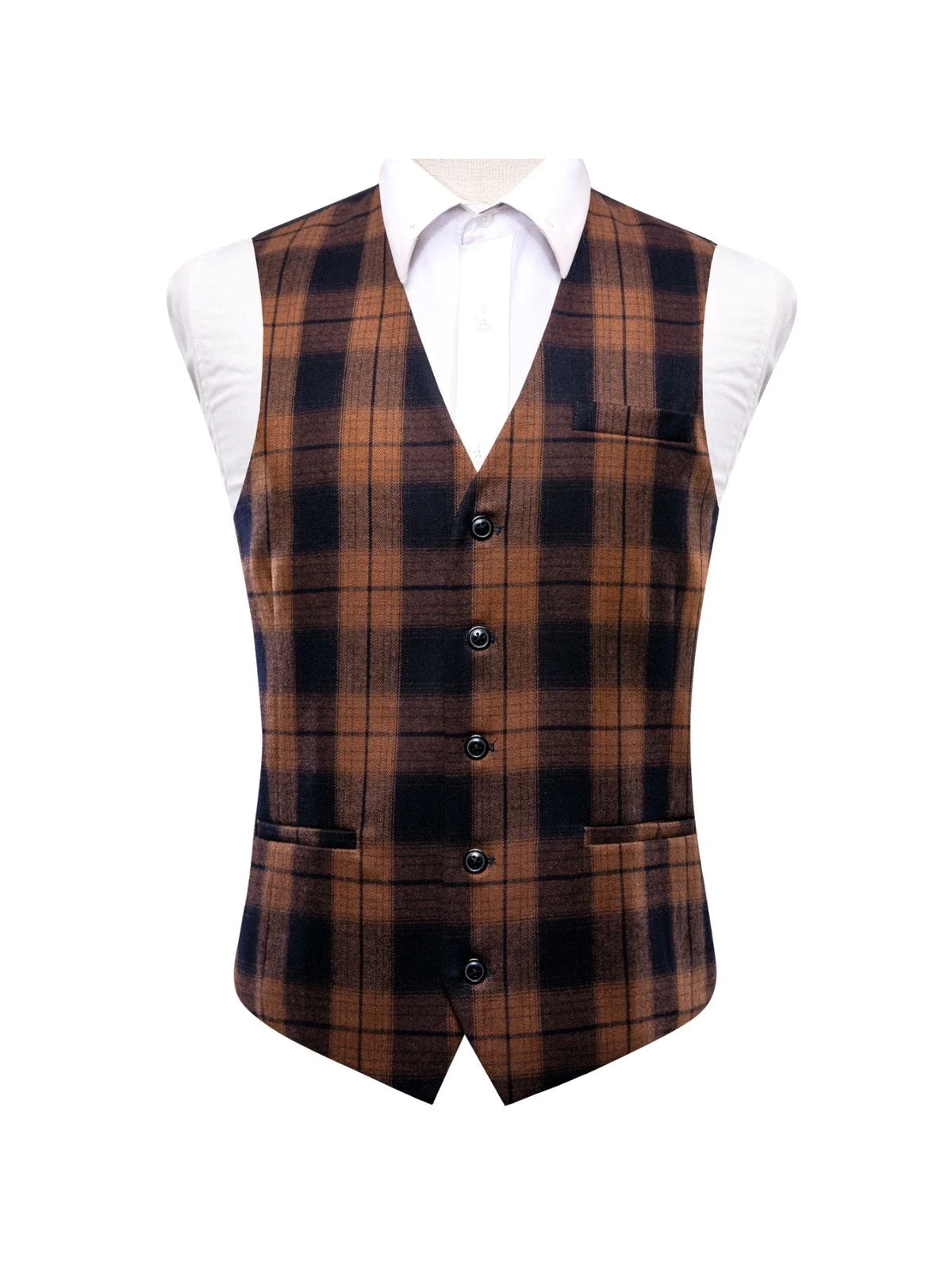 Men's Formal Vest – Retro Plaid Waistcoat for Weddings & Special Occasions
