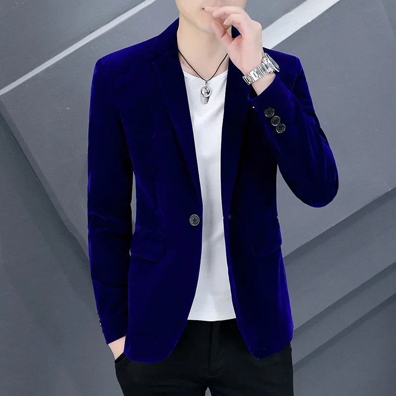2025 Canary Suit Men's Velveteen Casual Small Suit British Style Business Single West Casual Clothes Trend Youth Handsome Shirt