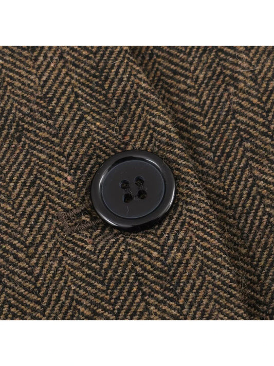 Women's Brown Blazer Jacket Vintage Office Ladies Long Sleeve Oversize Outerwear Single Breasted Suit Coat Y2k 2000s Autumn 2025