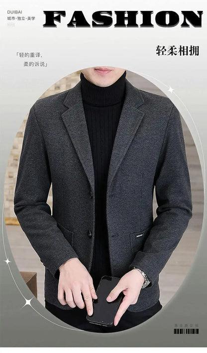 Blazer  New Stylish and Slimming Middle-aged Business Casual Solid-color Wedding Banquet Host Men Outdoor Performance Blazer