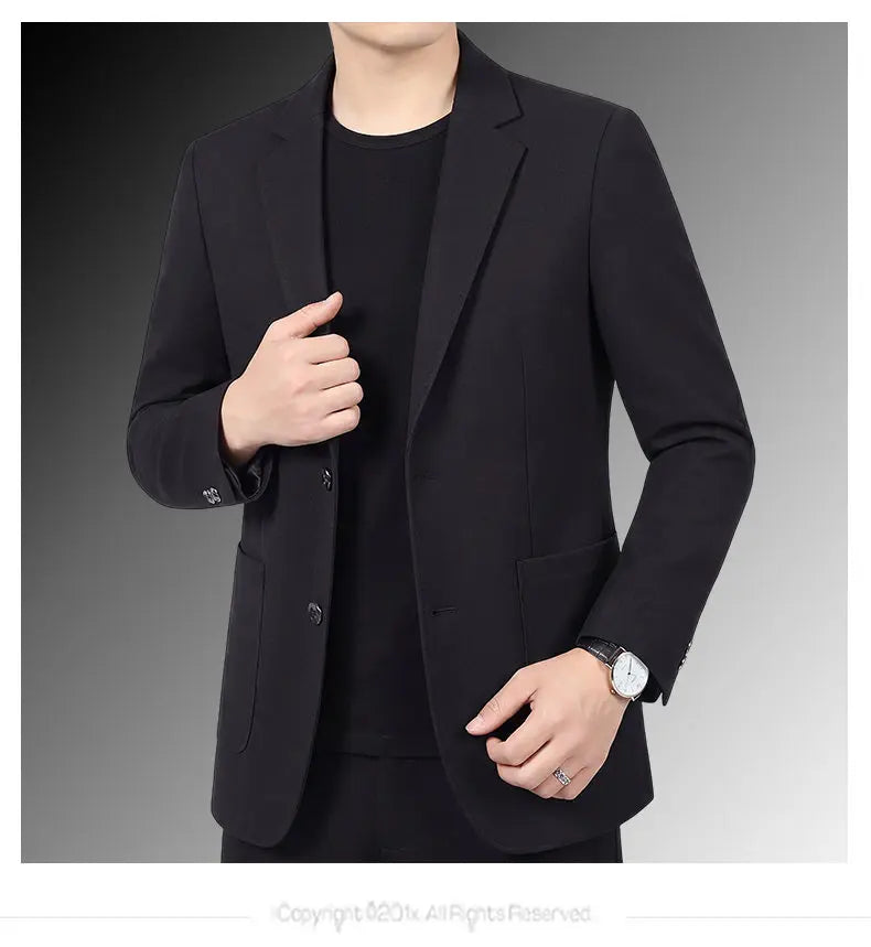 30% Linen Blazer - Stylish Business Formal Men's Suit with Gentleman British Style Trendy Breathable and Versatile Casual Blazer