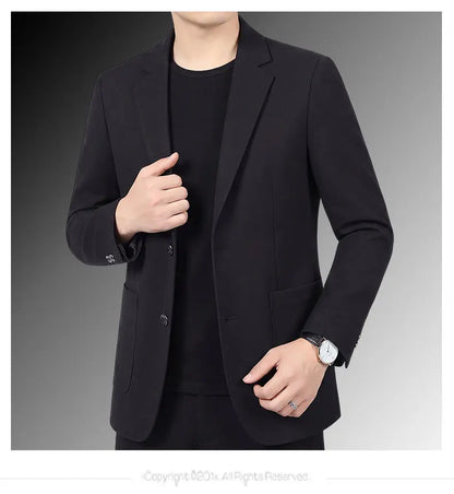 30% Linen Blazer - Stylish Business Formal Men's Suit with Gentleman British Style Trendy Breathable and Versatile Casual Blazer
