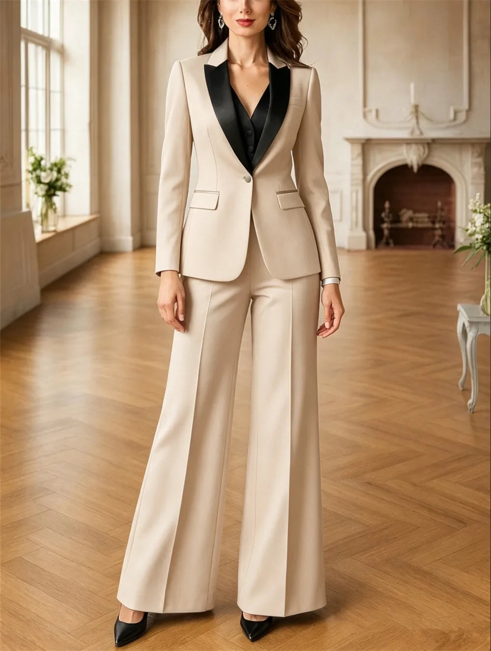 Charming Burgundy Women's Suits 3 Piece Suit Official Outfits Formal Event Wear Women's Business Set (Jacket+Vest+Pants)