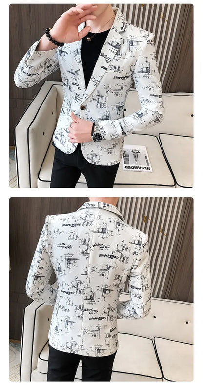 Blazer Men's Fashion Outdoor Travel Gentleman Wedding Slimming Business Versatile Trendy Casual Korean-style Formal Wear Blazer