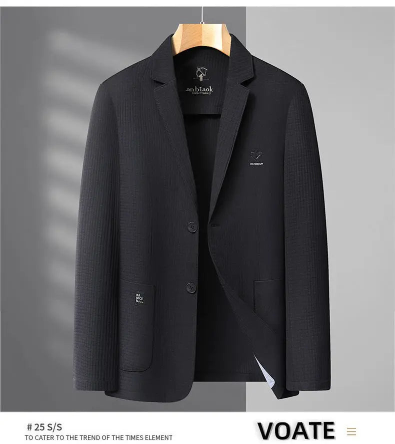 2026 New men fashion Sun Protection Clothing Trend Summer Men's Skin Clothing Solid Color blazer thin coat for male M-4XL