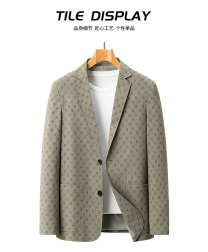 Blazer Outdoor Men's Casual Fashionable Sporty Slimming Letter Trendy British Style Versatile Business Gentleman Wedding Blazer