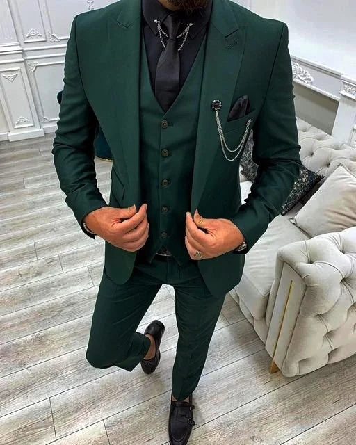 Costume 3 pièces homme col revers blanc, mode à boutonnage simple, blazer gilet pantalon ensemble décontracté chic pour mariage, tenue vestimentaire homme formelle