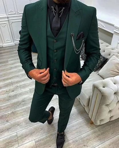 Costume 3 pièces homme col revers blanc, mode à boutonnage simple, blazer gilet pantalon ensemble décontracté chic pour mariage, tenue vestimentaire homme formelle