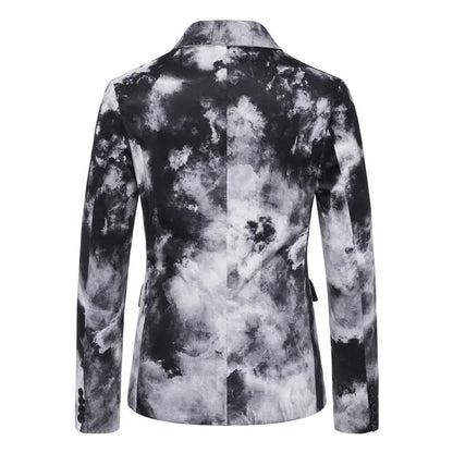 Mens Blazer Masculino Vinatge Gradient Tie Dye Printed Suit Jacket Coats Luxury Men Designer Clothes Party Dress Floral Blazers
