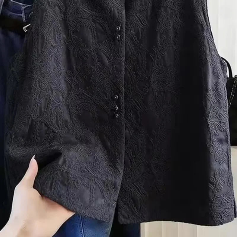 Women's New Chinese Lace Vest 2026 New Spring Summer  Stand Collar Sleeveless Jacket Ladies Vest Tops Waistcoat Outerwear
