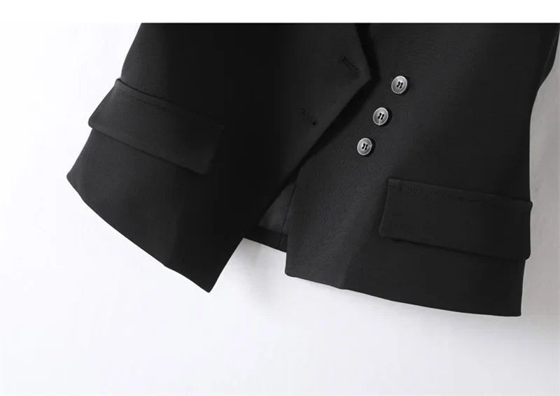 Women's Blazer Vest Spring Autumn Coats Irregular Tank Top V-neck Sleeveless Suit Vest Jacket Female Waistcoat Outerwear